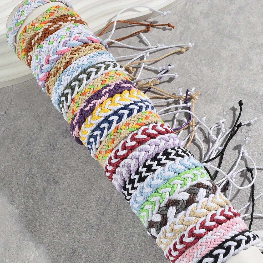 36pcs Boho Braided Friendship Bracelets Set Unisex Adjustable Wristbands